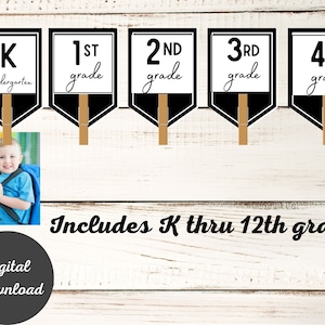 Graduation Banner Kindergarten through 12th grade Banner Printable Instant Download Graduation Party Decor for High School Graduation Ideas