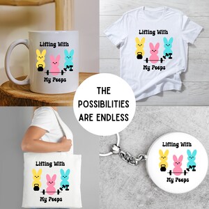 Easter Shirt For Workout Peep Theme Shirt Peeps Lifting Cute Easter Shirt PNG File Digital Download Instant Download Etsy Seller Resource image 2