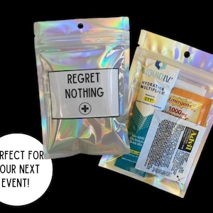 Regret Nothing Hangover Recovery Kit for Wedding Bachelorette Party Vacations Kits for Next Day Hangover Cruise Gift Wedding Favor for Party