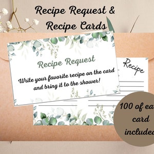 Recipe Requests and Recipe Cards Shower Recipe Cards Wedding Shower Bridal Shower Ideas Invitation Inserts Recipe Card for Bride to Be
