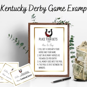 Horse Race Betting Sign WITH Bet Slips Template Editable 