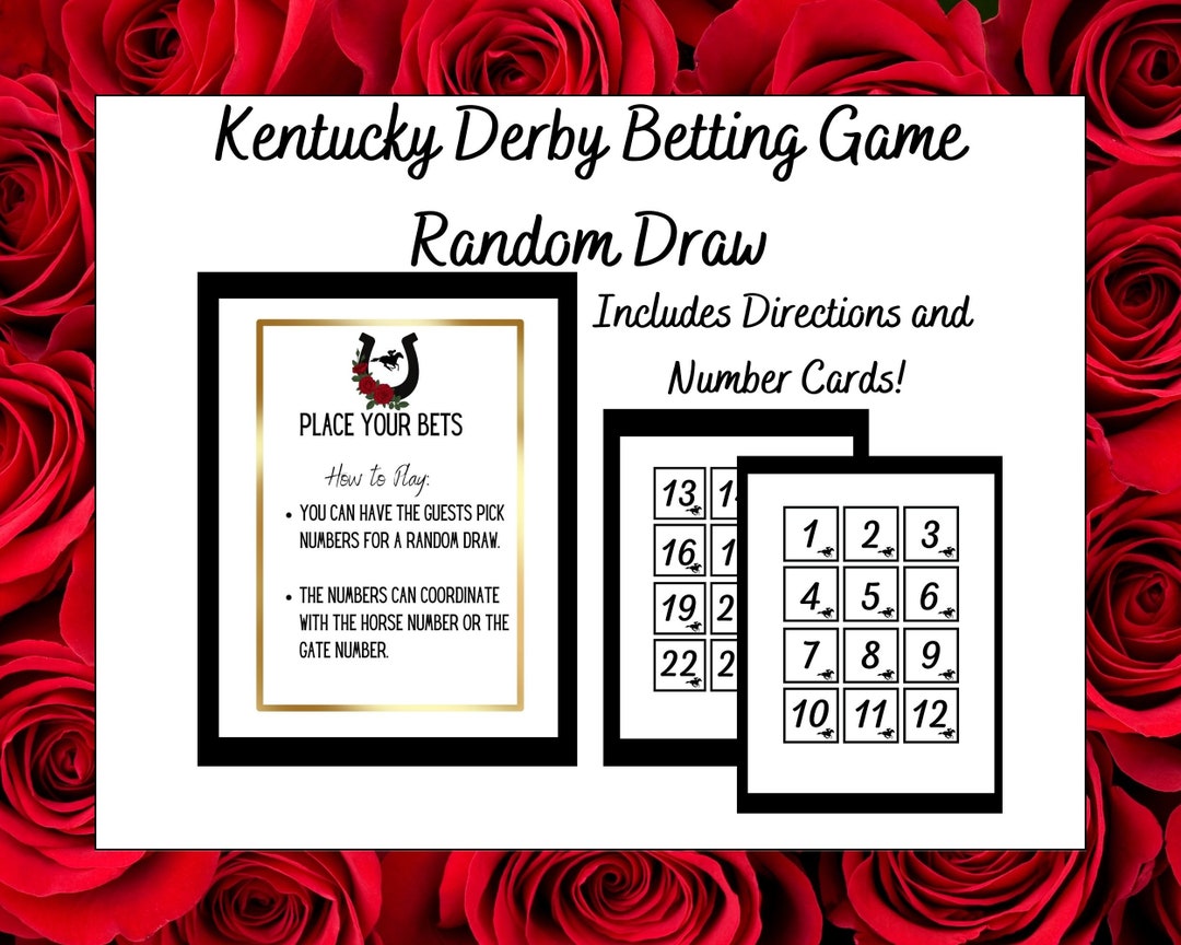Kentucky Derby Betting Game, Random Draw, Random Pick, Horse Betting, Derby Game Printable Derby