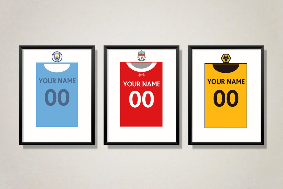 Custom Football Shirt Wall Print Etsy