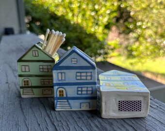 San Francisco Victorian House - Ceramic Match Holder