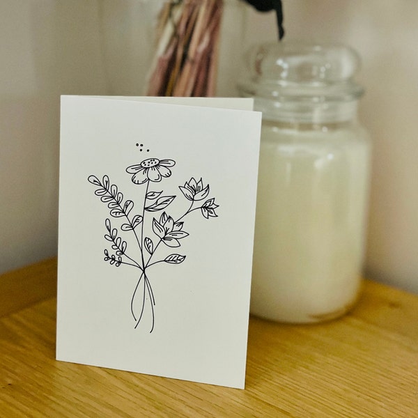 Hand Drawn Thank You Card - Etsy UK