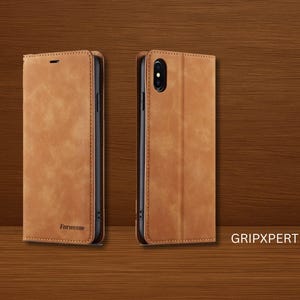 Dünne Wildleder Leder iPhone Portemonnaie 15 14 13 12 11 XR XS 8 7 6 Flip Cover mit Magnet & Kartentasche