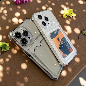 Clear iPhone Case: Shockproof Silicone Wallet with Card Slot
