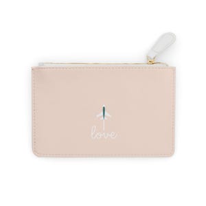 Liebe Flugzeug Mini Clutch Bag, Reise Thema Geldbörse, Jet Setter Brieftasche, Herz Abenteuer Handtasche, Fernweh Make-up Tasche