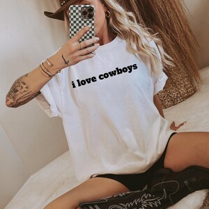 I Love Cowboys Shirt, Country Concert Tee, Simple Western Tee