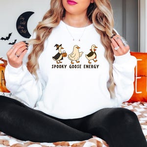 Halloween Goose Sweatshirt Spooky Goose Sweatshirt Spooky Goose Halloween Crewneck Spooky Goose Energy Halloween Goose Crewneck Sweatshirts