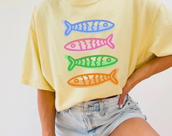 Sardine Shirt Sardines Shirt Tinned Fish Shirt Fisherman Aesthetic Sardine Shirts Beach Summer Shirt Preppy Summer Comfort Colors Coastal