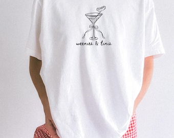 Martini Shirt Weenies And Martinis Weenies and Tinis Martini Tee Hot Dog Shirt Martini Shirt Comfort Colors Bachelorette Shirt