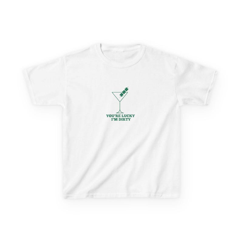 St Patricks Day Baby Tee Irish Baby Tee Dirty Martini Baby Tee Shamrock Baby Tee Lucky Baby Tee St Pattys Baby Tee Martini Baby Tee 90s Tee afbeelding 2