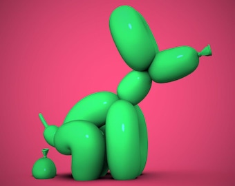 Balloon Dog Sculpture STL Pack – 3D Print Home Decor (Digital Download)
