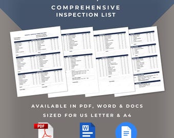 Move In Out Inspection Form | Rental Property Condition Report (PDF, Word Docs)