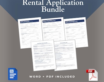 Rental Application Bundle | Fillable PDF, Word Docs (Co-Application, Guarantor, + Verification Docs)
