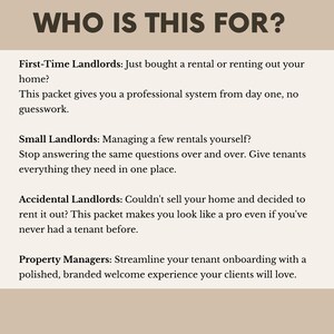 Tenant Welcome Packet Template Tan | Landlord Rental Move-In Guide (Canva) US Letter & A4 image 5