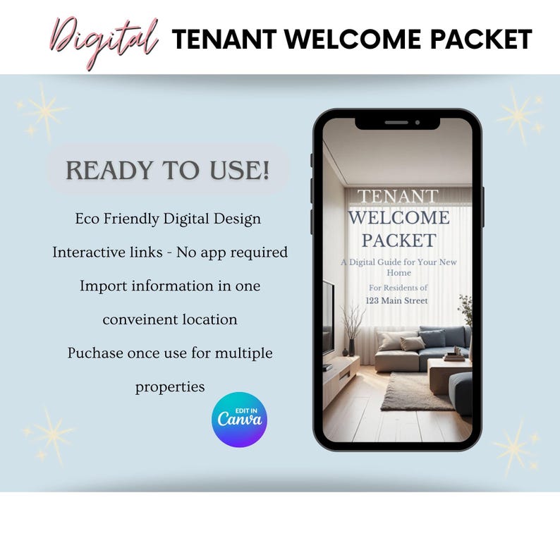 Tenant Welcome Packet | Editable Canva Template for Landlords | Digital Rental Move-In Guide | PDF image 3