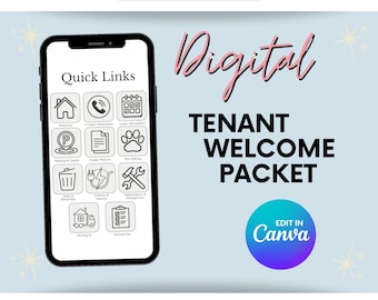 Tenant Welcome Packet | Editable Canva Template for Landlords | Digital Rental Move-In Guide | PDF