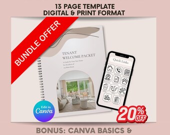 Tenant Welcome Packet Bundle Pink | Digital, Printable Canva Template (A4, US Letter)