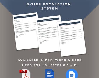 Late Rent Notice System | 3-Tier Escalation Forms (Fillable PDF)