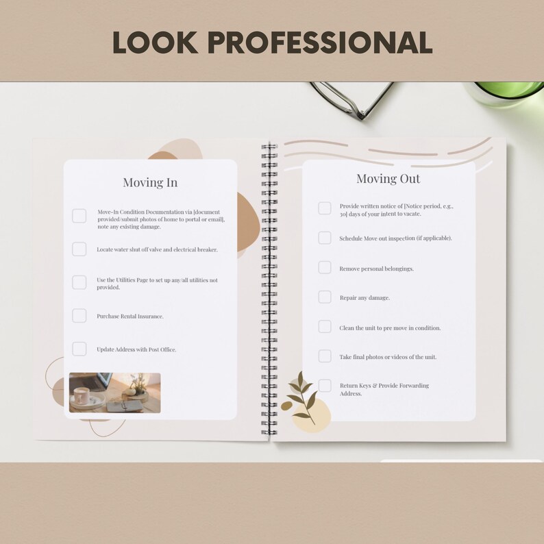 Tenant Welcome Packet Template Tan | Landlord Rental Move-In Guide (Canva) US Letter & A4 image 3