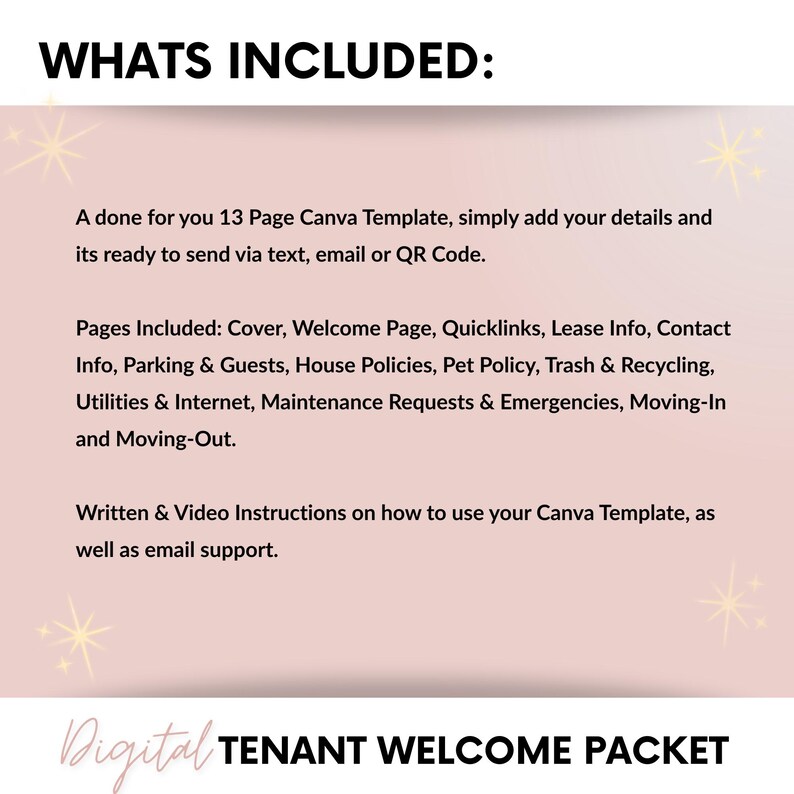 Paquete de bienvenida para inquilinos (rosa) / Guía editable para mudarse a una vivienda de alquiler en Canva (descarga digital) imagen 3