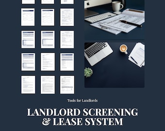 Landlord Screening & Lease System | Tenant Screening, Rental Application, Lease Agreement | Fillable PDF + Word | New Landlord Forms Kit