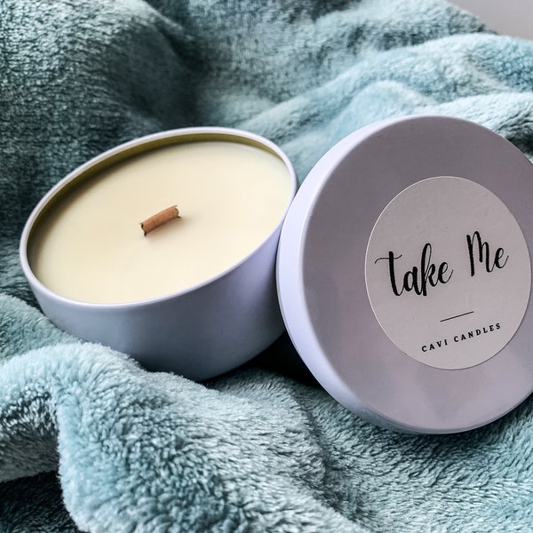 Take Me Candle | Sensual Romantic Scent | Soy Wax Wood Wick | Seductive Valentine's Day Gift | Organic Toxin Free Clean-burning