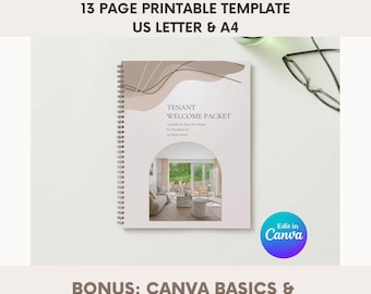 Tenant Welcome Packet Template Pink| Landlord Rental Move-In Guide (Canva) US Letter & A4