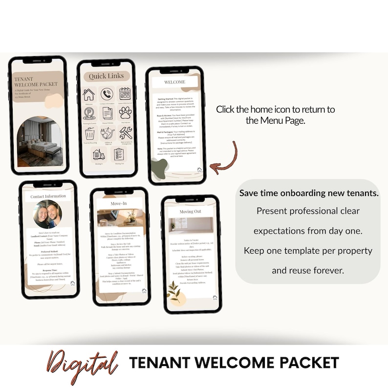 Tenant Welcome Packet Neutral | Editable Canva Template for Landlords | Digital Rental Move-In Guide | PDF image 4