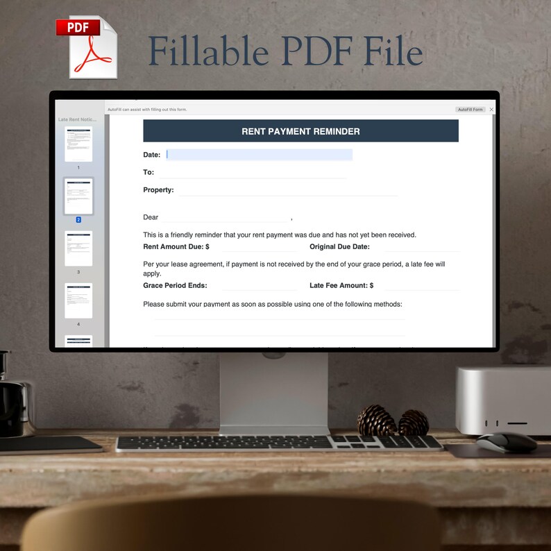 Late Rent Notice System | 3-Tier Escalation Forms (Fillable PDF) image 3