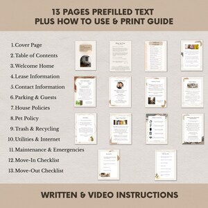 Tenant Welcome Packet Template Tan | Landlord Rental Move-In Guide (Canva) US Letter & A4 image 2