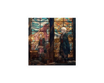Fan Fiction | Dramione | Draco Hermine | Glasmalerei | Kiss-Cut Vinyl Aufkleber