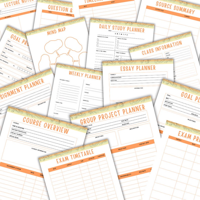 Course Student Lay Out Student Planner, Journey With Our Comprehensive Student Planner. School ...