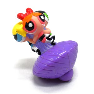 Vintage Powerpuff Girls Spinning Top Toy (2002) - Cartoon Network Burger King Kids Meal - Lavender Purple