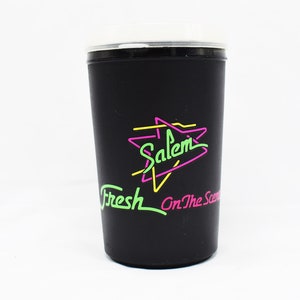 Vintage 90s Insulated Travel Mug Salem Fresh on the Scene Retro Aladdin - Salem Cigarettes Salem OR Massachusetts Neon Aesthetic 1990s