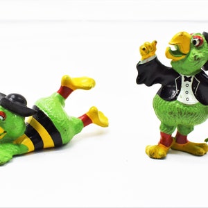 Vintage Pittsburgh Pirates Parrot Vintage 80s PVC Baseball Figures (Tuxedo Suit with Cane and Diving in Pirates Jersey) 1988 - Pennsylvania