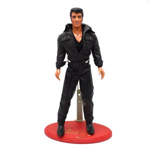 Vintage Elvis Presley Doll & Doll Stand - The King Figurine &#39;68 Special (1993)