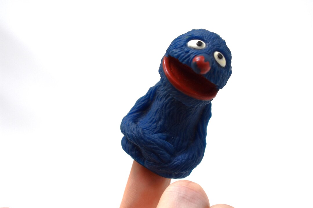 Vintage Grover Finger Puppet - Rubber Sesame Street Finger Puppet, Cake ...