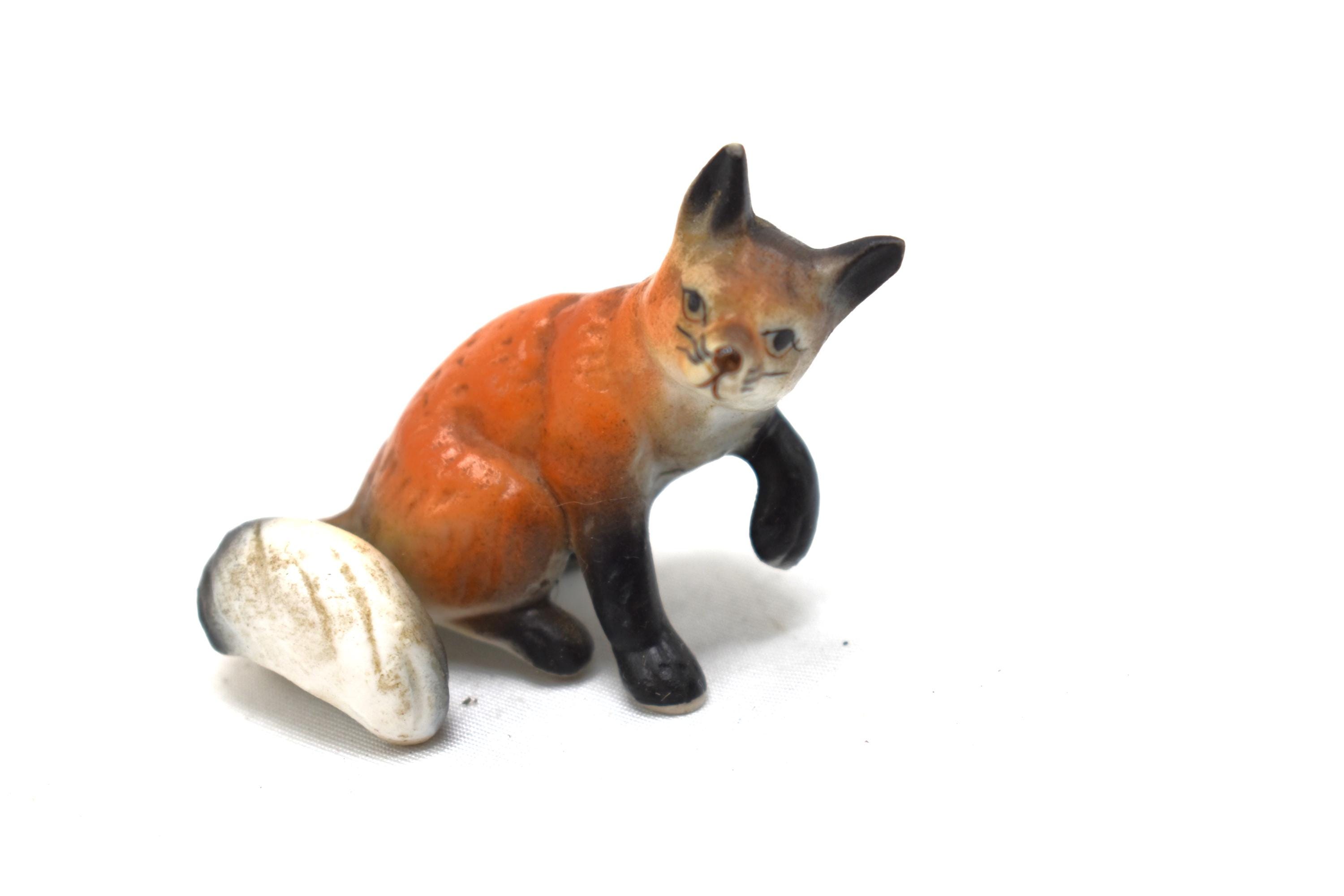 Vintage Fox Miniature Figure - Japanese Fine Bone China (c. 1960s