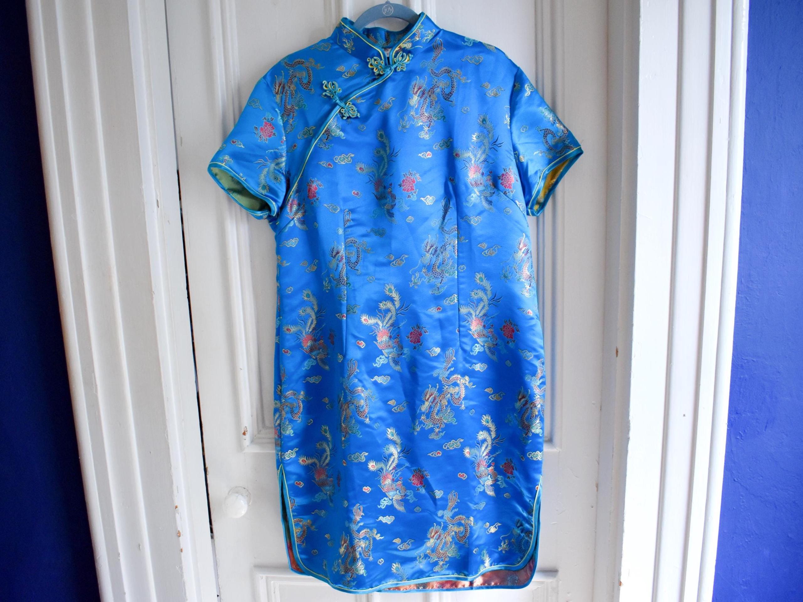 blue china dress Poet on the Mountain Top – Blue Silk Qipao Dress