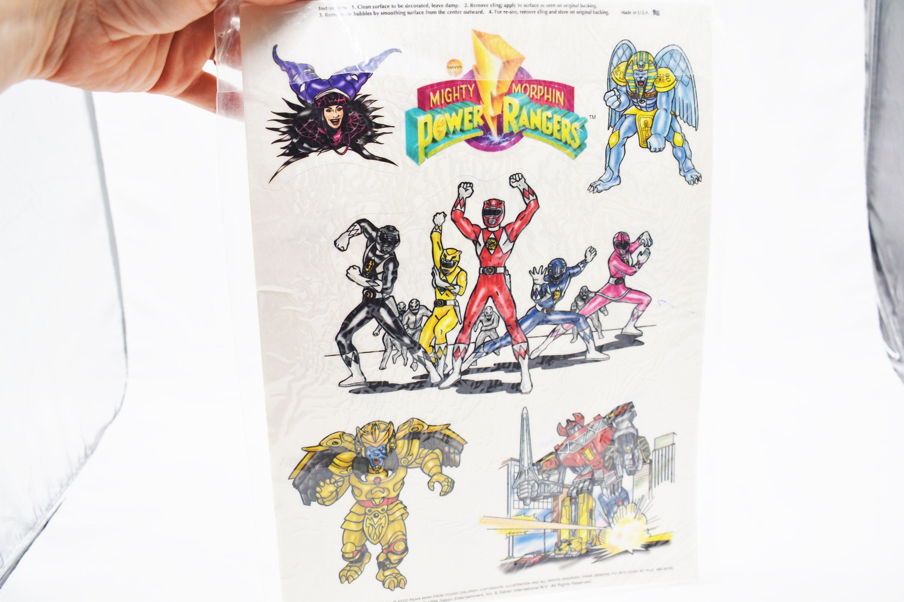 Vintage Power Rangers Window Clings (20 Unique Clings) - 1994 New Old ...