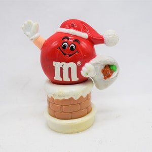 Vintage M&Ms (Red) Christmas Ornament Collectible - 1993 Mars Candy 90s Retro Toy Santa Claus Figure