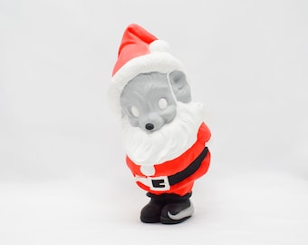 Vintage Christmas Mouse - Provincial Ceramic Mold 70s Santa Claus Mouse (Red, Gray, Black, White)