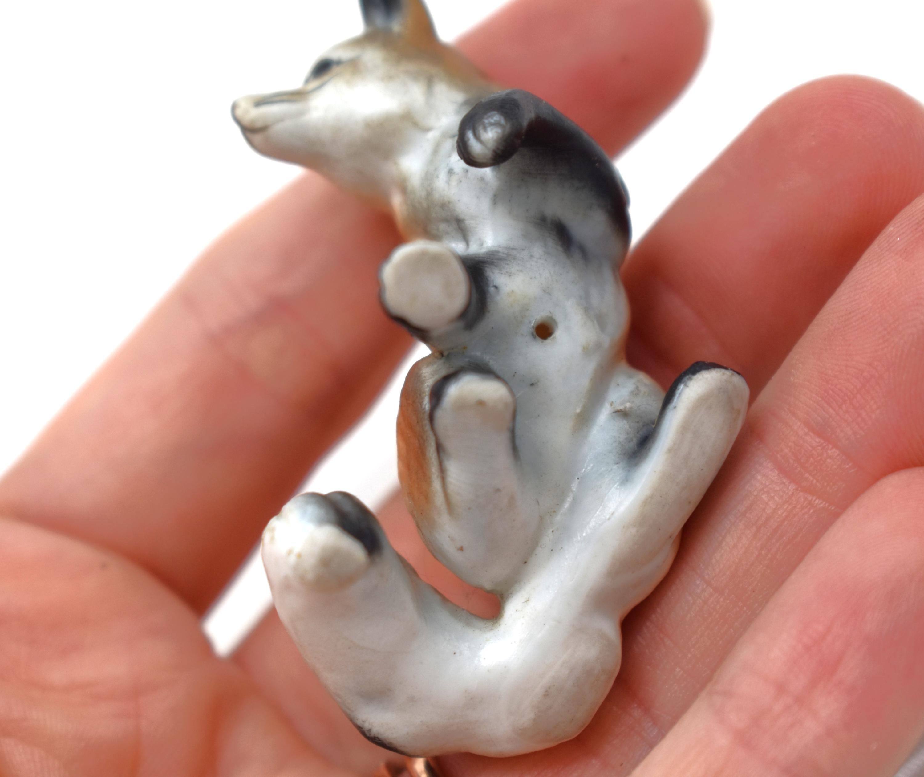 Vintage Fox Miniature Figure - Japanese Fine Bone China (c. 1960s