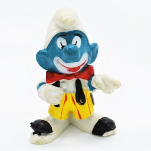 Vintage Clown Smurf 1978 PVC Figure - PEYO Schleich 1970s Collectible Toy