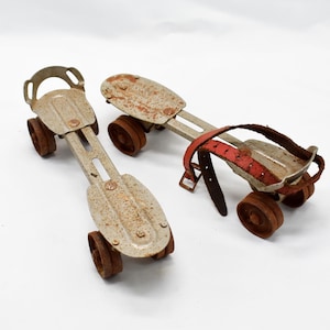 Vintage Metal Roller Skates - Midcentury (c. 1950s) Kids Adjustable Skates (Decorative Use Only)