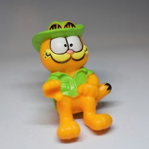 Garfield Green Safari Hat Vintage 1988 PVC Figure - Happy Meal Toy