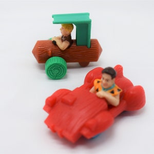 Vintage Fred Flintstone and Barney Rubble Cars (Set of 2) - 1993 (The Flintstones, Amblin)